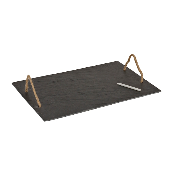 Slate Serving Tray with Rope Handles Kirklands Home