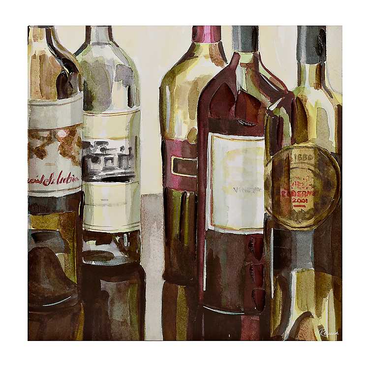 Wine Bottles Canvas Art Print, 30x30