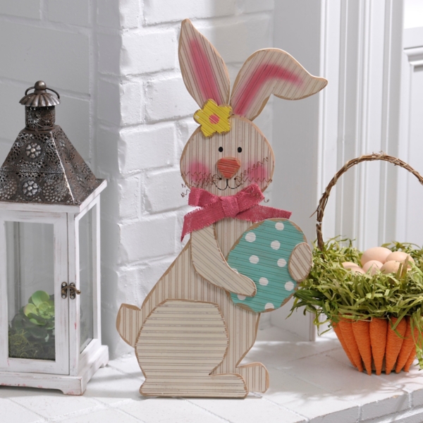 Wooden Easter Bunny and Egg Statue Kirklands Home