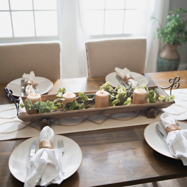 Rustic wood store runner tray