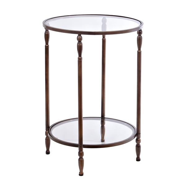 Bronze 2Tier Glass Side Table Kirklands Home