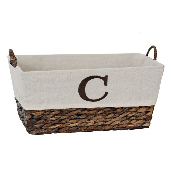 Woven Rattan Monogram C Basket | Kirklands Home