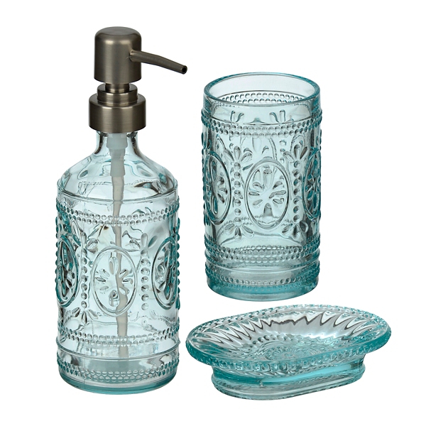 antique glass bathroom accessories