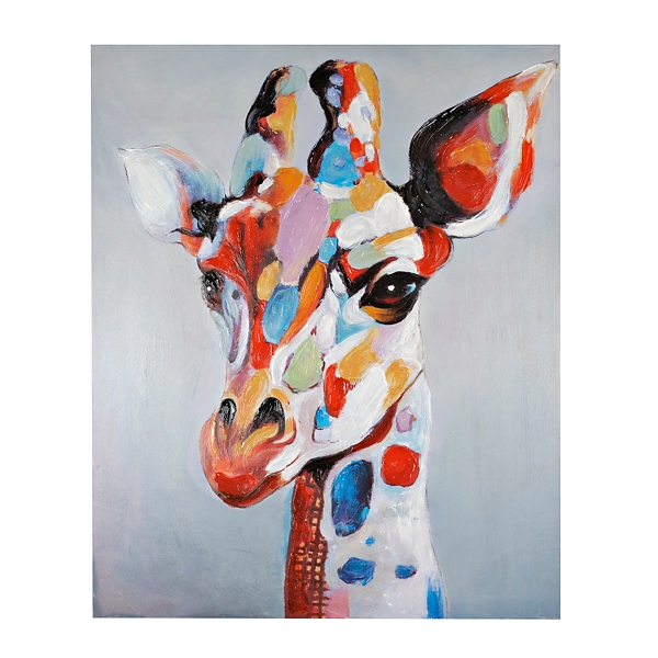 overhead Aanval Natura Colorful Serious Giraffe Canvas Art Print | Kirklands Home