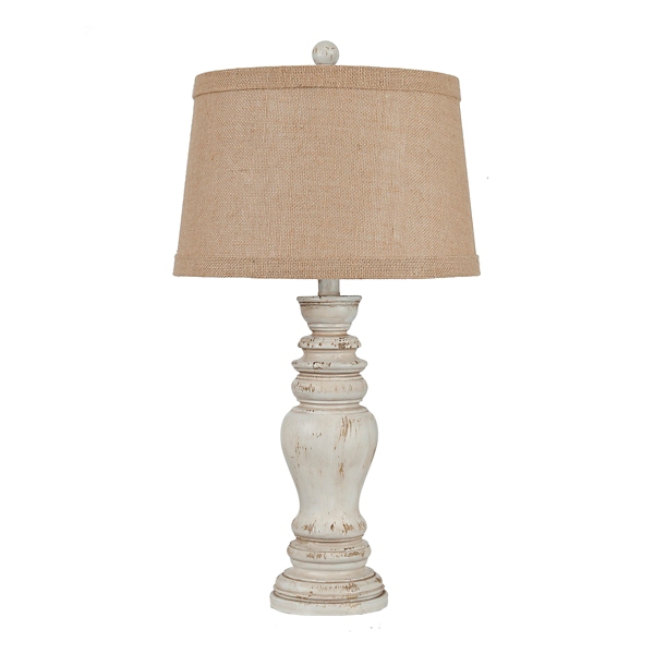 Rustic Distressed Cream Table Lamp Kirklands