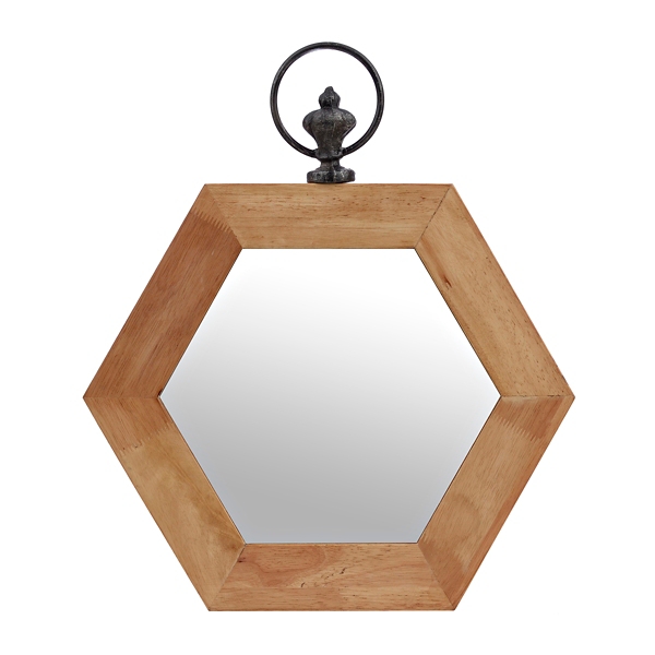 Natural Hexagon Wooden Mirror Kirklands Home