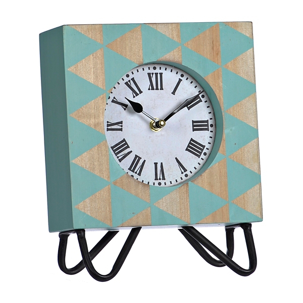 Jamie Blue Wooden Tabletop Clock Kirklands Home