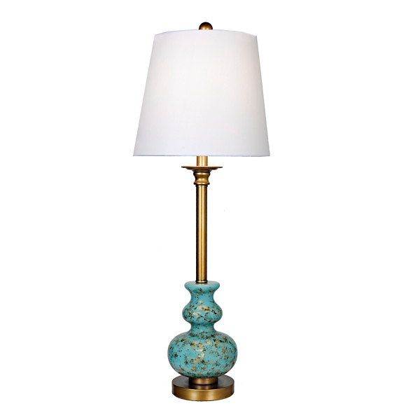 turquoise and gold lamp