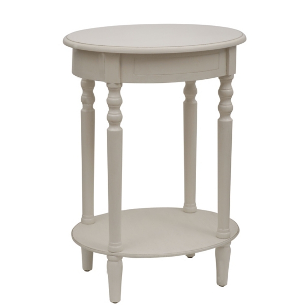 Antique White Simplicity Oval Side Table Kirklands