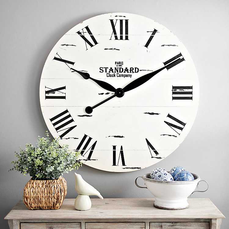 Jacob White Wood Plank Clock Kirklands - Wood Plank Wall Art Collection Oversize White Rustic Clock