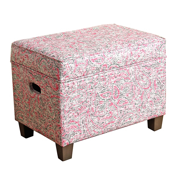 Pink Paisley Kids Storage Ottoman Kirklands