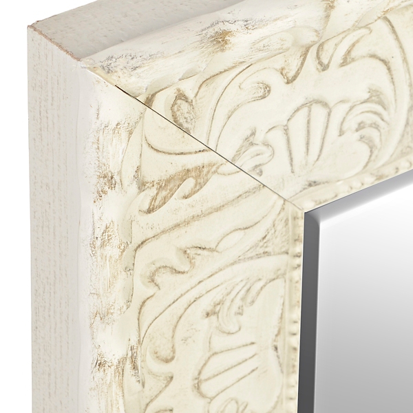 Ornate Distressed Cream Leaner Mirror