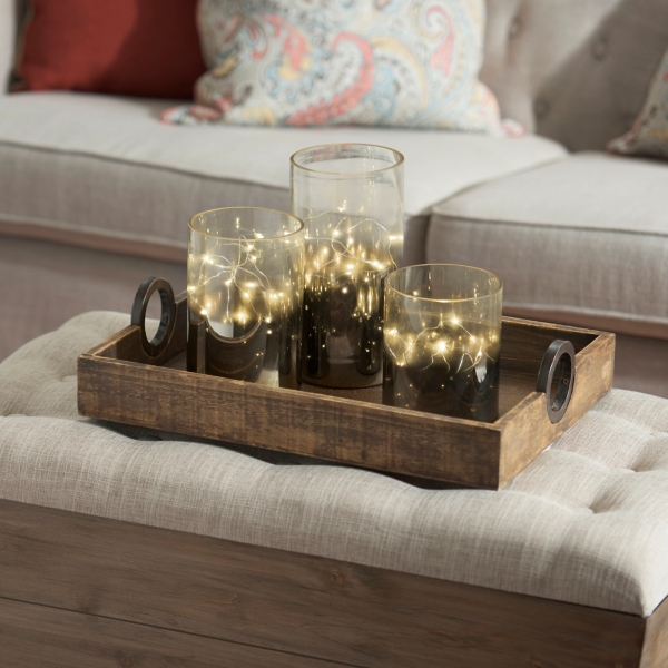 PreLit Mercury Glass Hurricane, 10 in. Kirklands Home