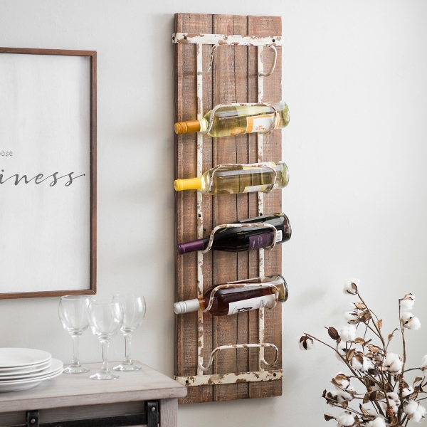 Rustic wine online shelves