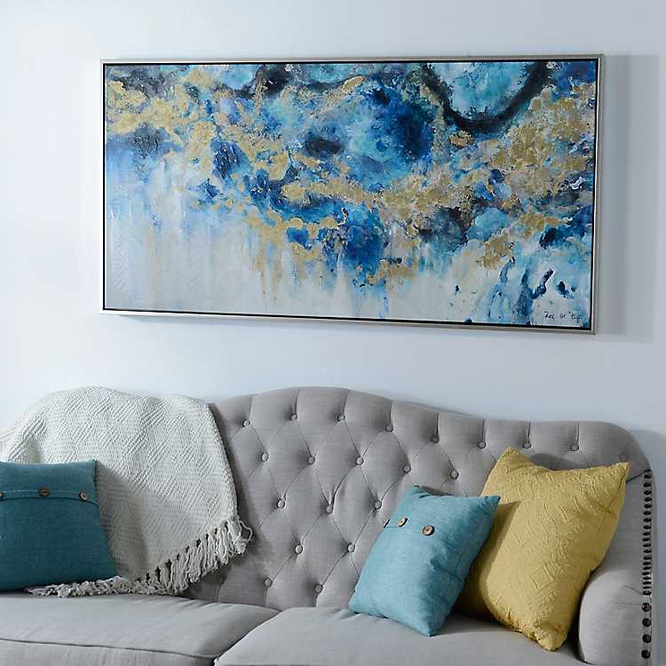 Blue Geode And Marble Framed Canvas Art Print | Kirklands Home