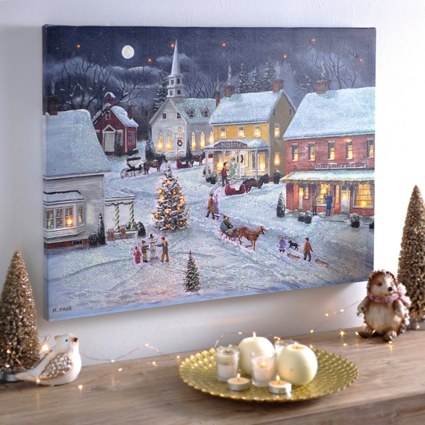 Sleigh Bells Ring LED Canvas Art Print | Kirklands Home