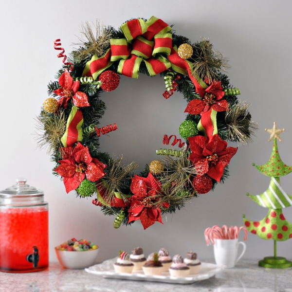 Burlap Pine Poinsettia Wreath Kirklands Home