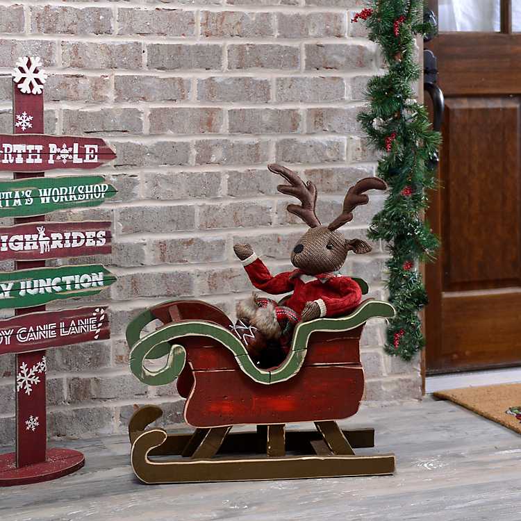 Santa Personalized Decorative Wooden Sled Santa Sled Christmas Decor Christmas Decorations Home Decor Wood Sled Christmas Sled