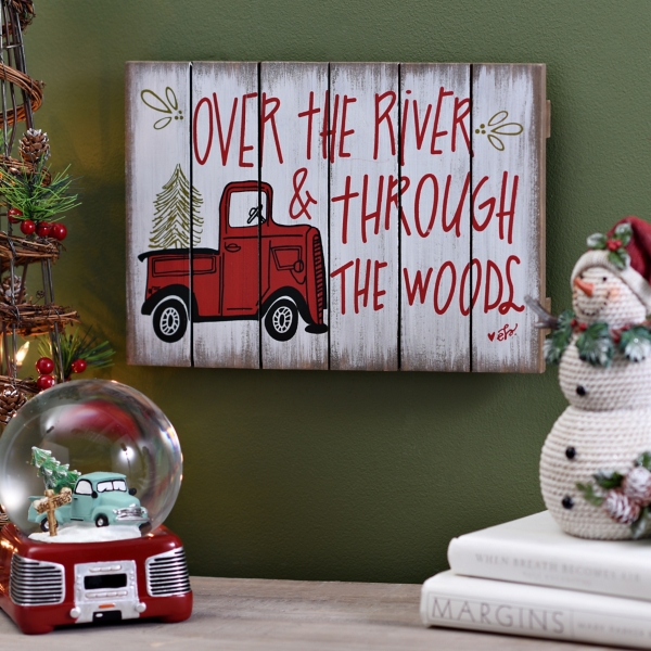 Over The River Truck Wood Plaque Kirklands