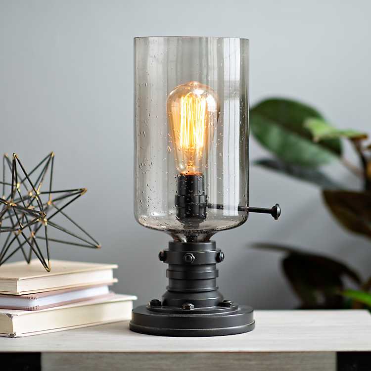 Vintage Industrial Edison Bulb Uplight, Edison Bulb Lamp With Glass Shade
