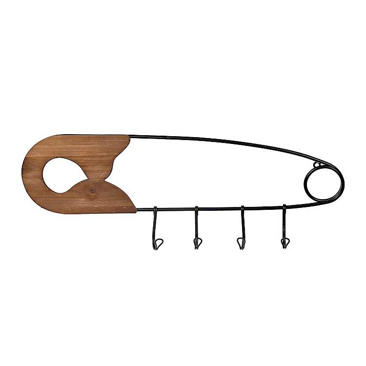 Safety Pin Multihook Wall Plaque Kirklands - Giant Safety Pin Wall Art