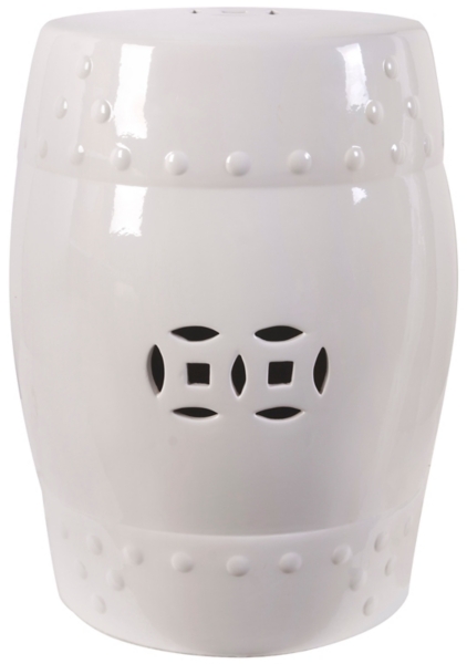 White Ceramic Garden Stool