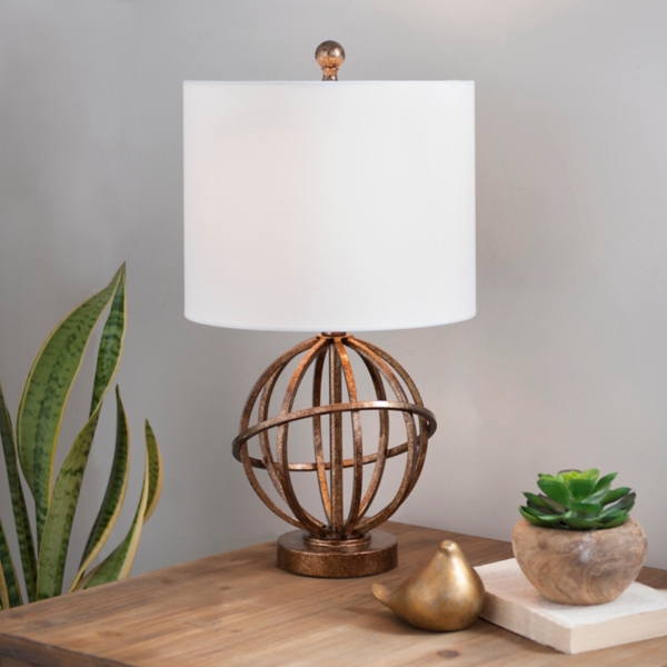 gold sphere table lamp