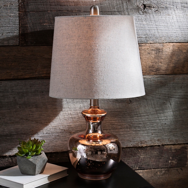 pink and rose gold table lamp