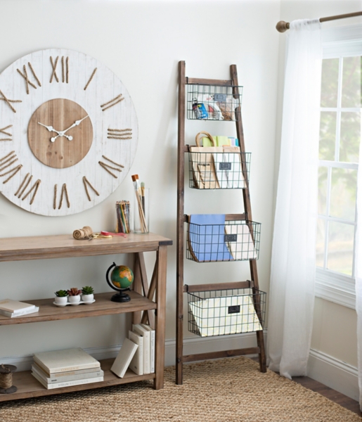 wall storage shelves with baskets