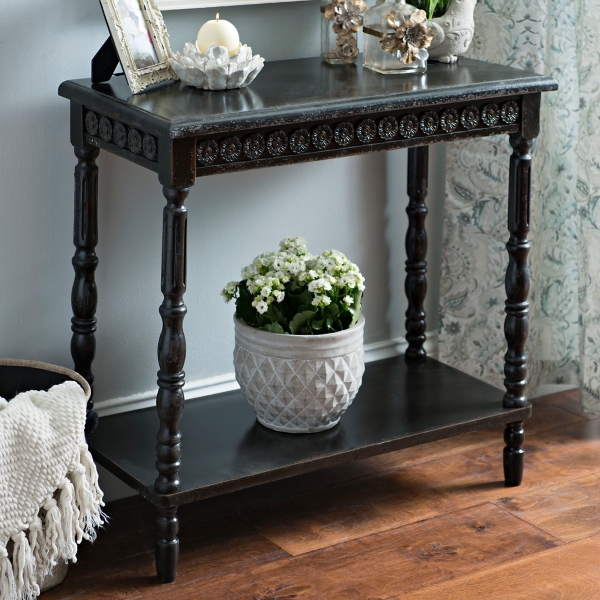 Black Vintage French Medallion Console Table Kirklands Home
