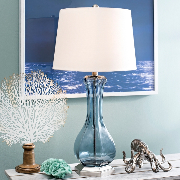 blue glass table lamps