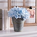 Blue Hydrangea Arrangement in Gray Pot Planter