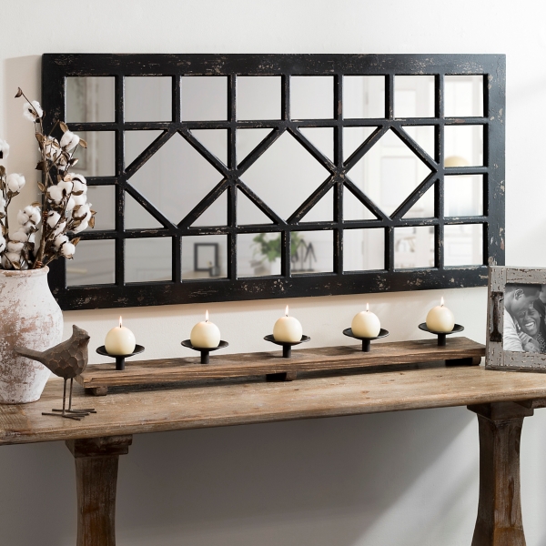 Distressed Black Marquis Decorative Mirror Kirklands