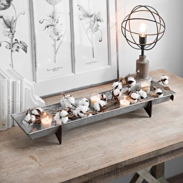 Long Galvanized Metal Decorative Tray | Kirklands Home