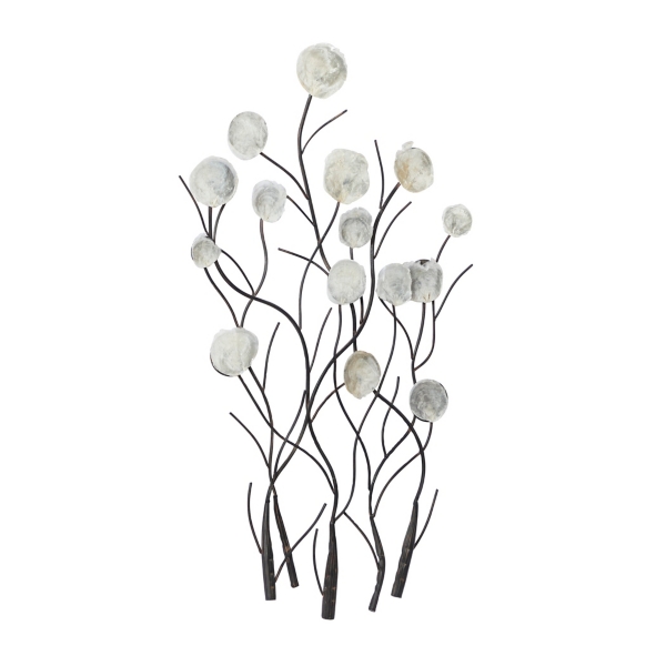 Metal Peony Shell Wall Plaque