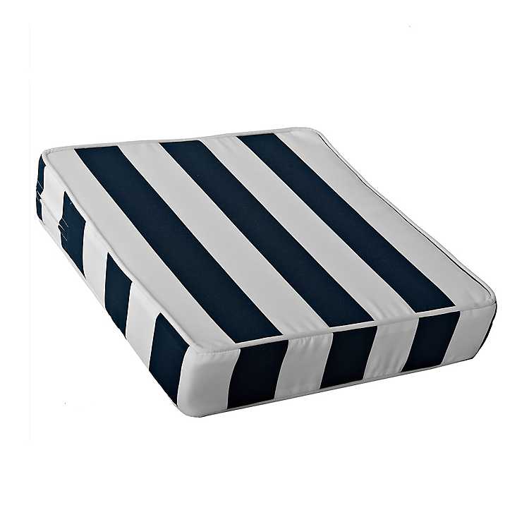 Navy And White Striped Outdoor Chair Cushion Kirklands Home - Navy And White Patio Chair Cushions