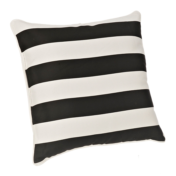 Black and White Stripe Outdoor Pillow 