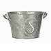 Galvanized Metal Laurel Monogram S Bucket