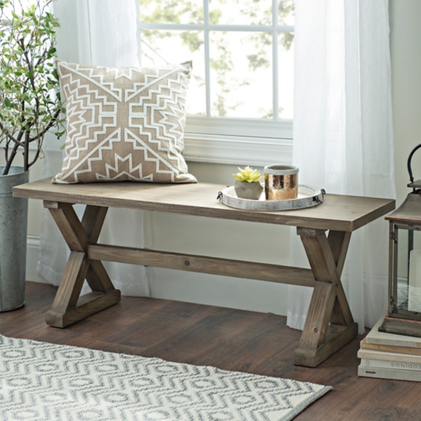 Farmhouse wood deals bench