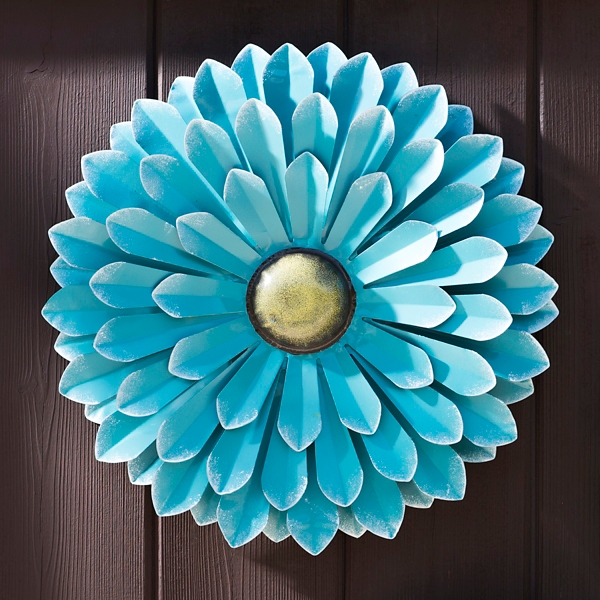 Blue Flower Metal Wall Plaque, 20 in. Kirklands Home