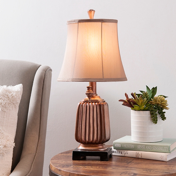 antique copper table lamp