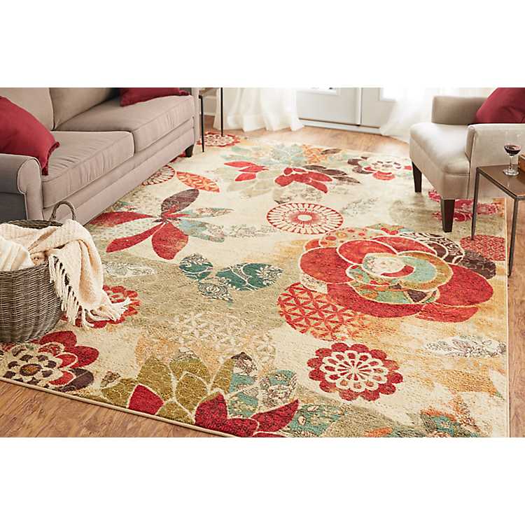 ALAZA Scenery Flower Butterfly Floral Print Area Rug Rugs for Living Room Bedroom 5'3x4'