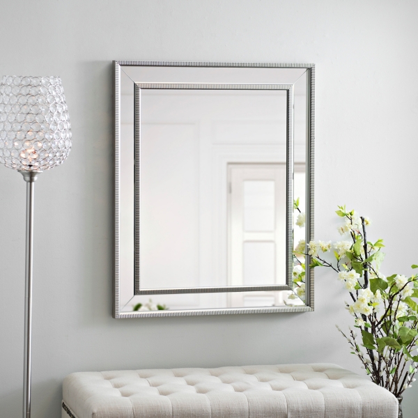 Small Silver Luxe Mirror, 29.5x35.5 in.