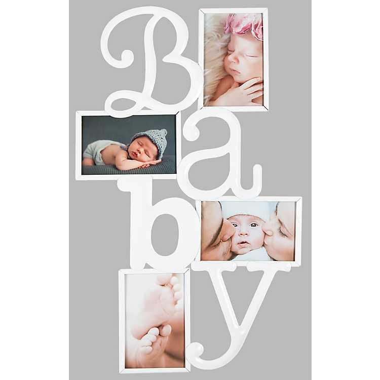 White And Silver Baby Collage Frame Kirklands