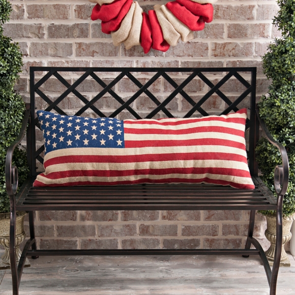 burlap bench cushion