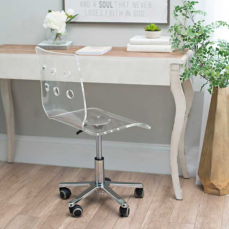 Clear Acrylic Office Chair Kirklands Home, Acrylic Office Chair With Wheels