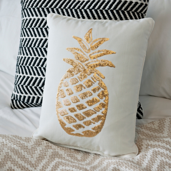 pineapple sequin pillow