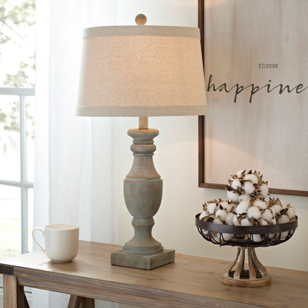 blue gray table lamp