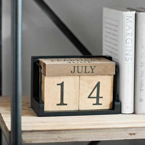 unfinished wood block calendar