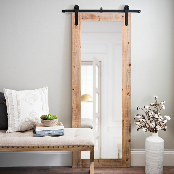 Faux Barn Door Rolling Wall Mirror Kirklands